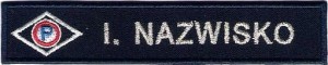 POLICJA PREWENCJA nazwisko imiennik granatowa naszywka na rzep