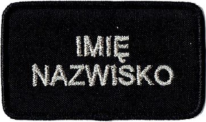 Ochotnicza Straż Pożarna Imiennik NAZWISKO OSP naszywka rzep napis srebrny