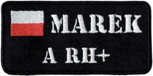 Naszywka imienna name patch ksywka nazwisko imiennik czarna naszywka rzep