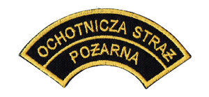 Ochotnicza Straż Pożarna naszywka naramienna OSP łuczek żółty rzep