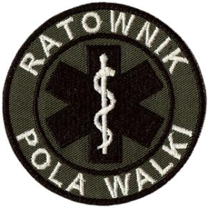 RATOWNIK POLA WALKI kamuflaż khaki naszywka 80mm rzep