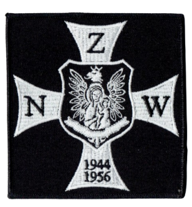 Narodowe Zjednoczenie Wojskowe oznaka NZW naszywka czarna 94x98mm rzep