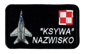 PILOT MIG-29 imiennik nazwisko ksywa name patch czarna naszywka rzep