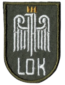 LIGA OBRONY KRAJU orzełek LOK naszywka olive 35x50 mm nowy wzór haft