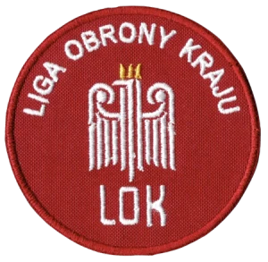 LIGA OBRONY KRAJU LOK naszywka bordowa 75 mm nowy wzór haft rzep