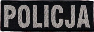 POLICJA czarna naszywka 150x50 mm haft rzep