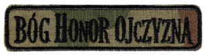 BÓG HONOR OJCZYZNA naszywka US-22 100x22 mm rzep