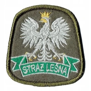 STRAŻ LEŚNA orzełek naszywka na czapkę khaki filc