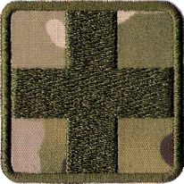 KRZYŻ MEDYCZNY APTECZKA naszywka multicam 50x50 mm haft rzep