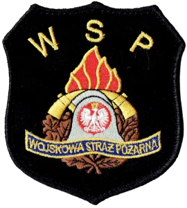 WSP WOJSKOWA STRAŻ POŻARNA tarcza WSP czarna naszywka rzep