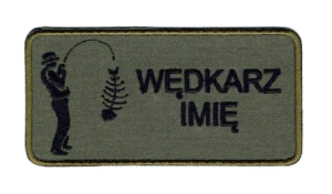 Wędkarz Imię ksywa naszywka imienna olive 98x50 mm rzep