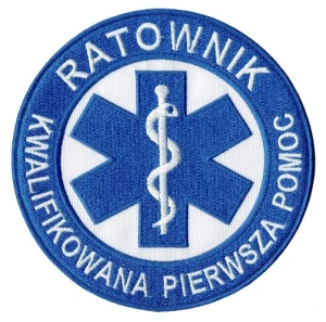 RATOWNIK KWALIFIKOWANA PIERWSZA POMOC RATOWNIK KPP naszywka 15 cm haft
