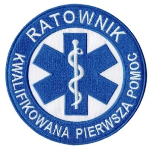 RATOWNIK KWALIFIKOWANA PIERWSZA POMOC RATOWNIK KPP naszywka 8,5 cm rzep
