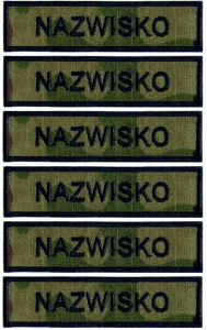 IMIENNIK nazwisko na mundur wojskowy 123UP/MON wz2010 US-22 na rzep 6 szt.
