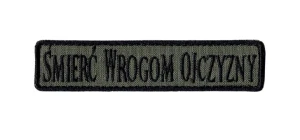 Śmierć Wrogom Ojczyzny naszywka ŚWO olive green 100x22 mm rzep