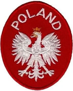 Godło RP owalna naszywka haftowana POLAND rzep
