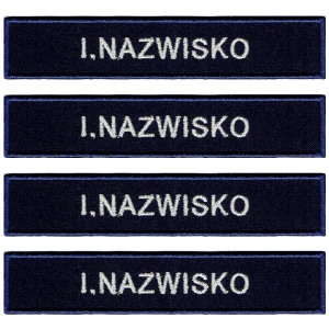 POLICJA Nazwisko Identyfikator Imiennik granatowy naszywka na rzep x 4 szt.