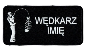 Imiennik wędkarski Wędkarz 4 imię ksywa naszywka imienna 98x50 mm na rzep
