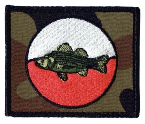 Wędkarz RYBA flaga Polska naszywka wędkarska kamuflaż wz93 na rzep