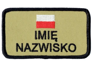 PSP OSP imię nazwisko imiennik z flagą Polski naszywka imienna na rzep