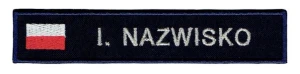 POLICJA identyfikator z flagą Polski imiennik nazwisko naszywka rzep