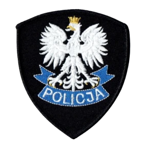 POLICJA orzełek na czapkę tarcza czarna naszywka na rzep