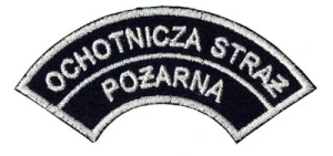 Ochotnicza Straż Pożarna naszywka naramienna OSP łuczek srebrny rzep