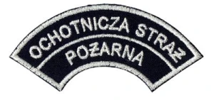 Ochotnicza Straż Pożarna naszywka naramienna OSP granatowa łuczek srebrny