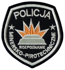 POLICJA Rozpoznanie Minersko-Pirotechniczne czarna naszywka na rzep