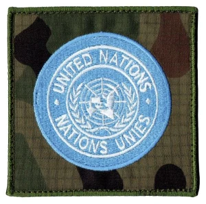 ONZ UNITED NATIONS naszywka haftowana wz2010 US-22 rzep 94x94 mm