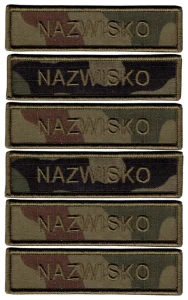 Nazwisko na mundur wojskowy imiennik wz2024 US-22 naszywka na rzep 6 szt.