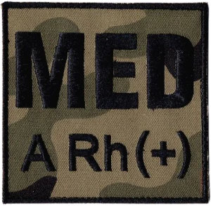 MED naszywka z dowolną grupą krwi 94x94 mm WZ93 haft czarny rzep