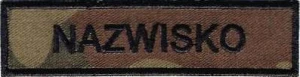 Nazwisko imiennik wojskowy na mundur WZ93 naszywka na rzep
