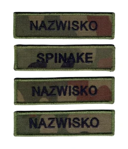 Imiennik nazwisko na mundur wojskowy 123UP/MON wz2010 US-22 na rzep 4 szt.