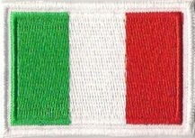 Włochy Italia Italy flaga Włoch naszywka haftowana 55x38 mm podkład biały