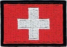 Szwajcaria Swiss flaga Szwajcarii naszywka 55x38 mm podkład czarny