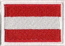 Austria flaga Austrii naszywka haftowana 55x38 mm podkład biały