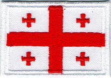 Flaga Gruzji Gruzja naszywka haftowana 55x38 mm podkład biały