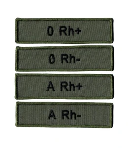 Grupa krwi naszywka olive green 100x25 mm na rzep