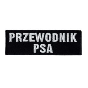 PRZEWODNIK PSA naszywka czarna na pierś 150x50 mm na rzep